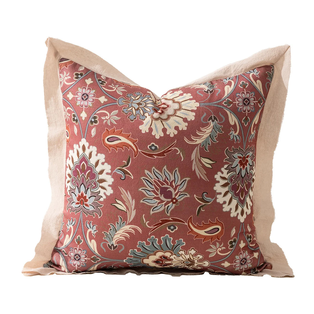 Cushion Cover Mandala Jacquard Linen Flange 45x45 cm