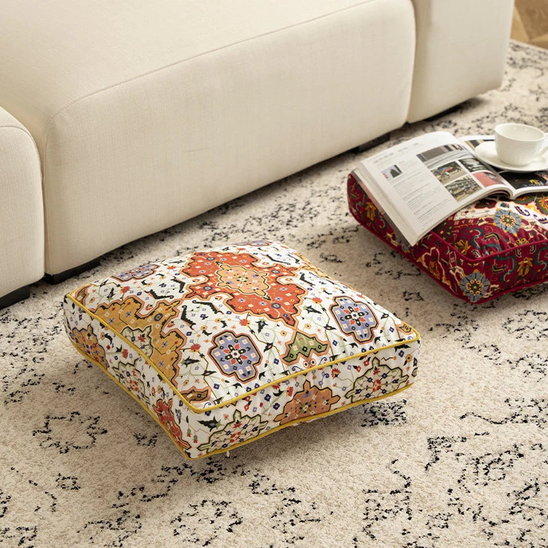 Cushion Cover Oriental Medallion Velvet 17x17 In