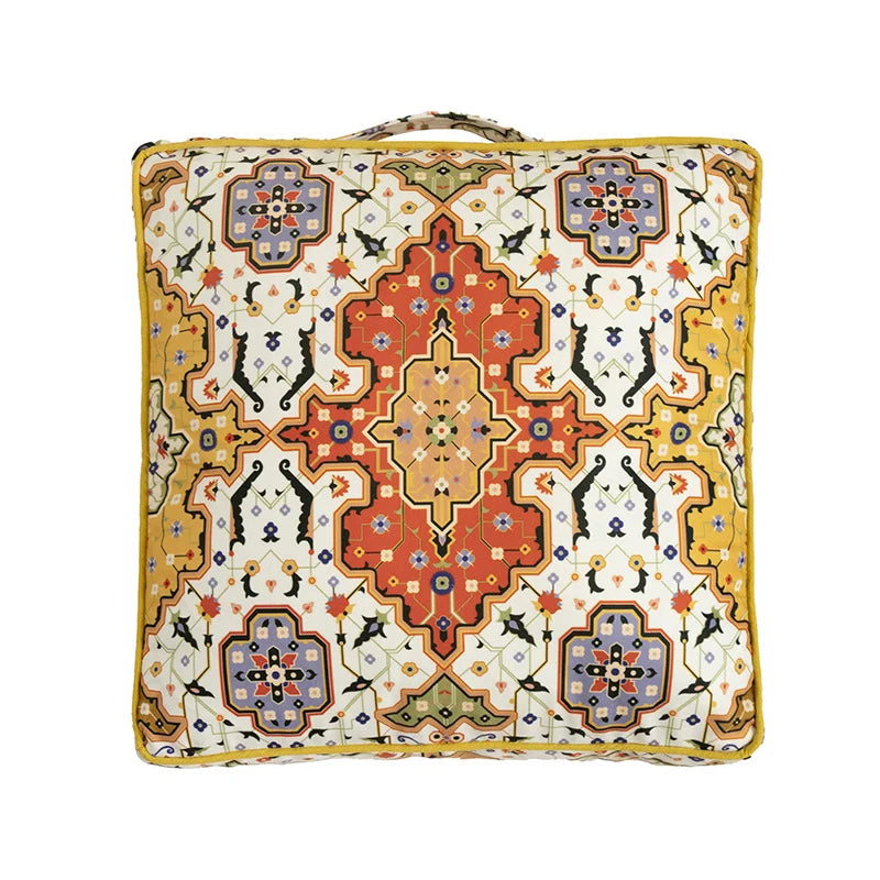 Cushion Cover Oriental Medallion Velvet 17x17 In