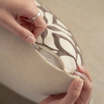 Cushion Cover Paisley Embroidered Linen-Look Concealed Zipper