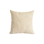 Cushion Cover Paisley Embroidered Linen-Look Concealed Zipper
