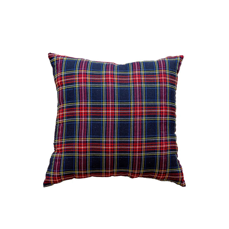 Cushion Cover Plaid Brushed Cotton Flannel Hidden Zipper