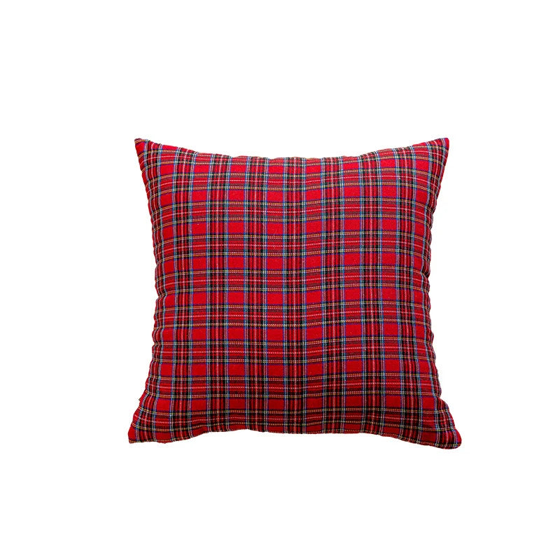 Cushion Cover Plaid Brushed Cotton Flannel Hidden Zipper