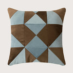 Cushion Cover Pleated Velvet Geometric Concealed Zipper 18x18 Inch