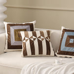 Cushion Cover Pleated Velvet Geometric Concealed Zipper 18x18 Inch