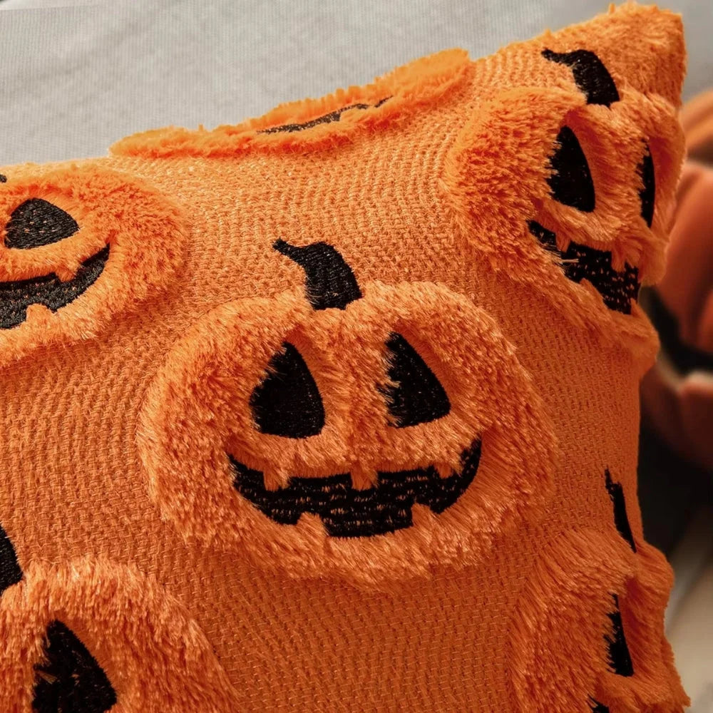 Cushion Cover Pumpkin Pattern Microfiber 18 X 18 Inch