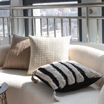 Cushion Cover Quilted Cable Cotton Blend