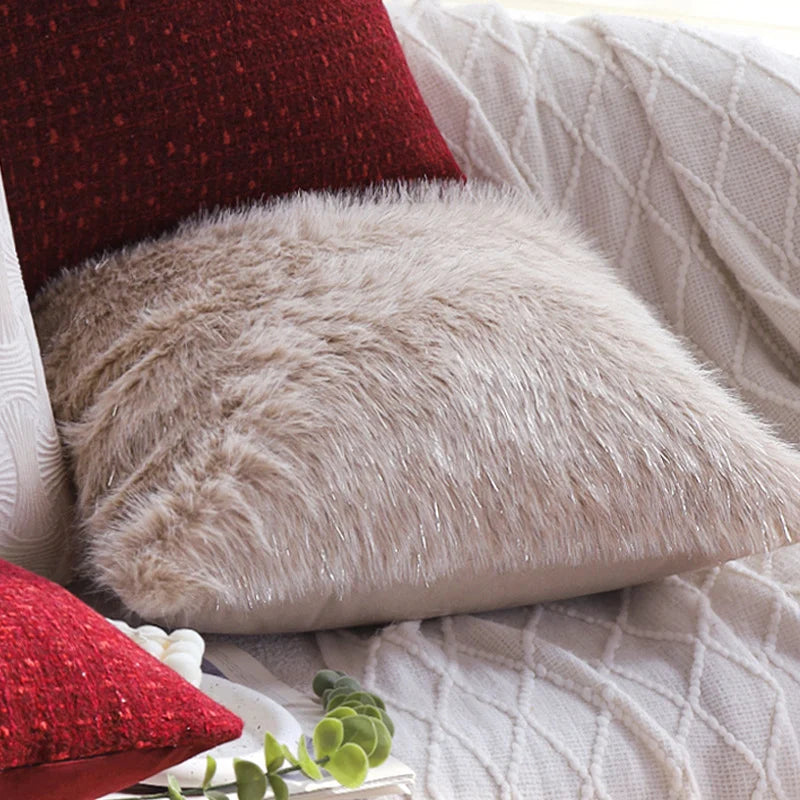 Cushion Cover Quilted Linen-Look Cotton Blend Machine Washable