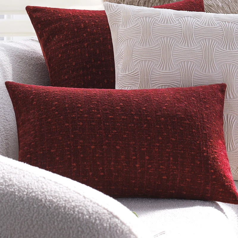 Cushion Cover Quilted Linen-Look Cotton Blend Machine Washable