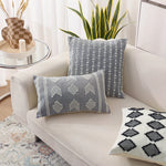 Cushion Cover Raised Geometric Texture Cotton-Linen Blend & Concealed Zipper