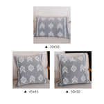 Cushion Cover Raised Geometric Texture Cotton-Linen Blend & Concealed Zipper