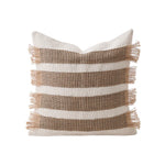 Cushion Cover Rectangular Woven Stripes & Fringe Concealed Zipper