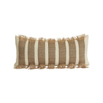 Cushion Cover Rectangular Woven Stripes & Fringe Concealed Zipper