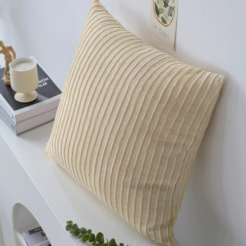 Cushion Cover Ribbed Knit Concealed Zipper 18x18 Inch