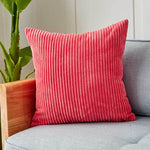 Cushion Cover Ribbed Microvelour Velvet Concealed Zipper