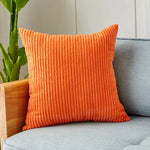 Cushion Cover Ribbed Microvelour Velvet Concealed Zipper