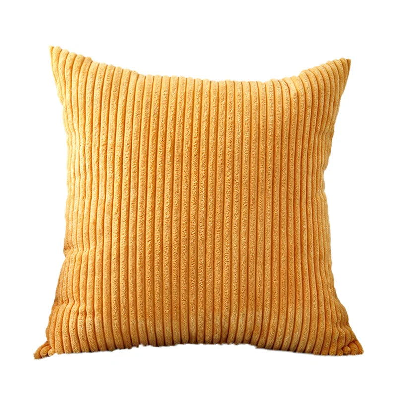 Cushion Cover Ribbed Microvelour Velvet Concealed Zipper
