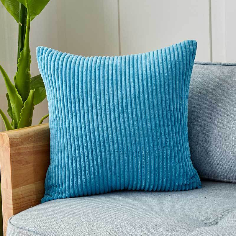 Cushion Cover Ribbed Microvelour Velvet Concealed Zipper
