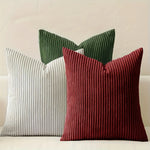 Cushion Cover Ribbed Stripe Zipper Machine Washable