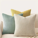 Cushion Cover Ribbed Stripe Zipper Machine Washable
