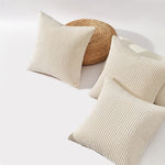 Cushion Cover Ribbed Stripe Zipper Machine Washable