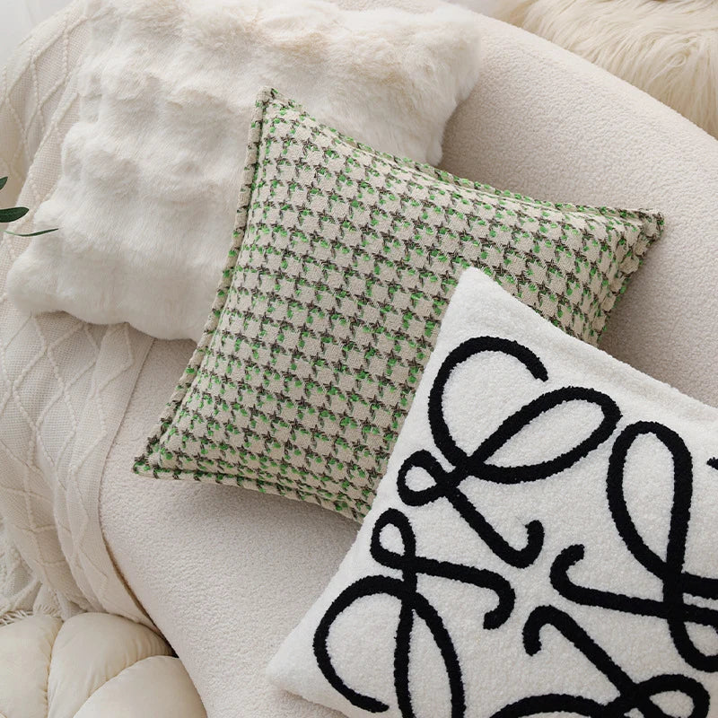 Cushion Cover Ribbed Wave Faux Fur Concealed Zipper
