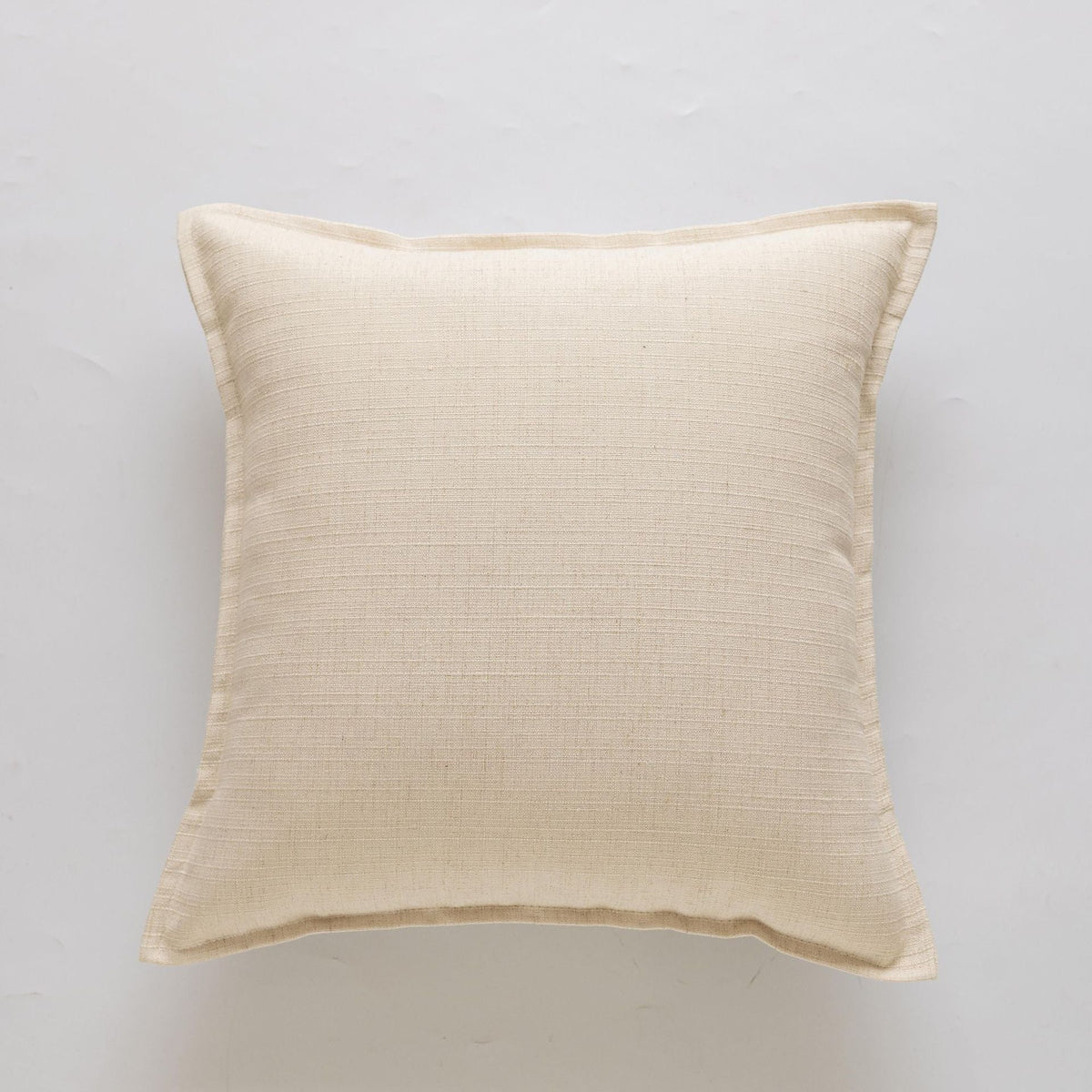 Cushion Cover Slub Linen-Effect Welt Trim Hidden Zip