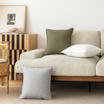 Cushion Cover Slub Linen-Effect Welt Trim Hidden Zip