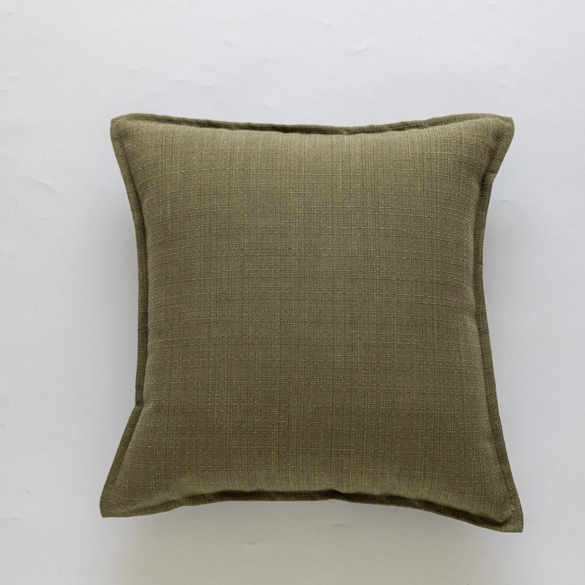 Cushion Cover Slub Linen-Effect Welt Trim Hidden Zip