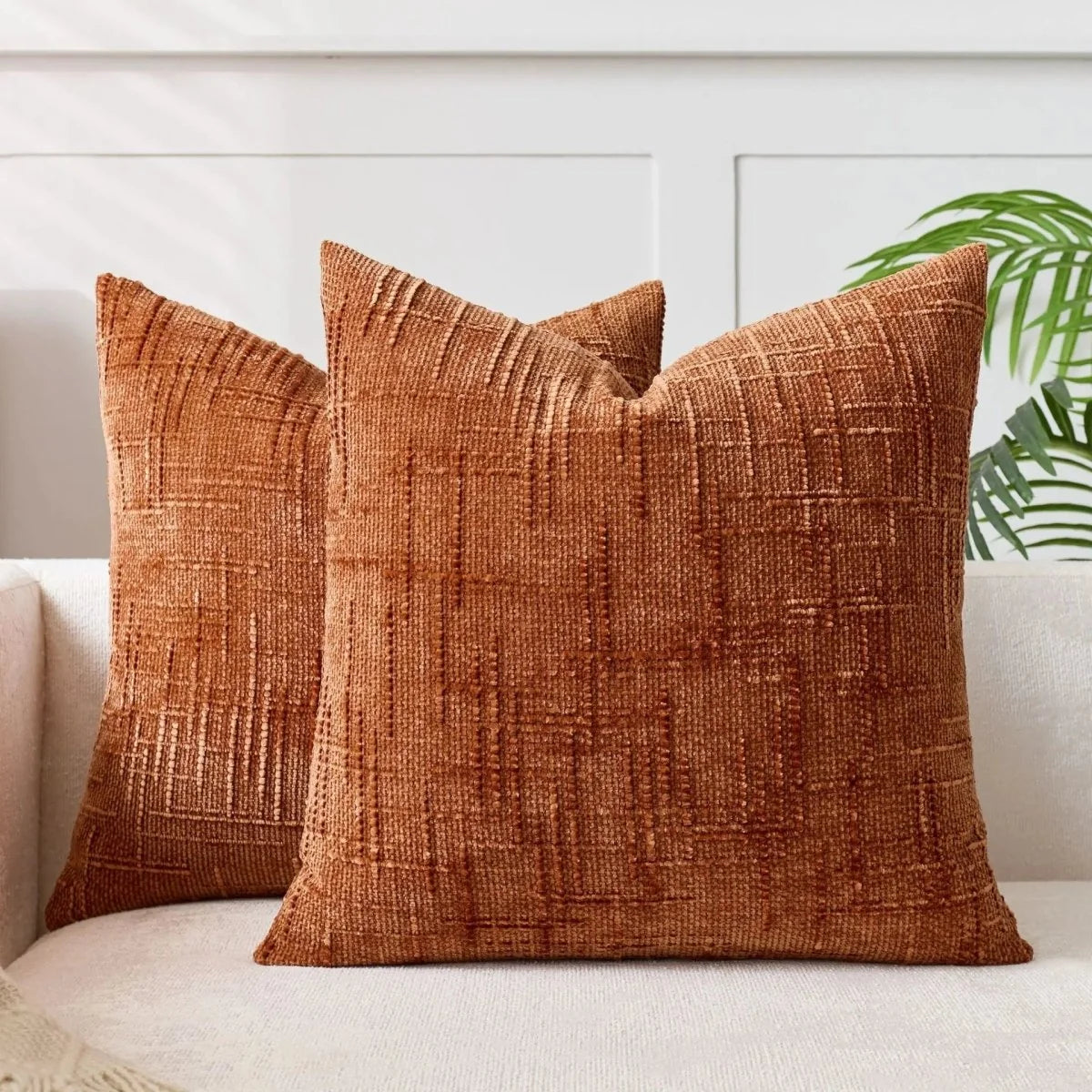 Cushion Cover Soft Chenille Bamboo-Inspired Texture