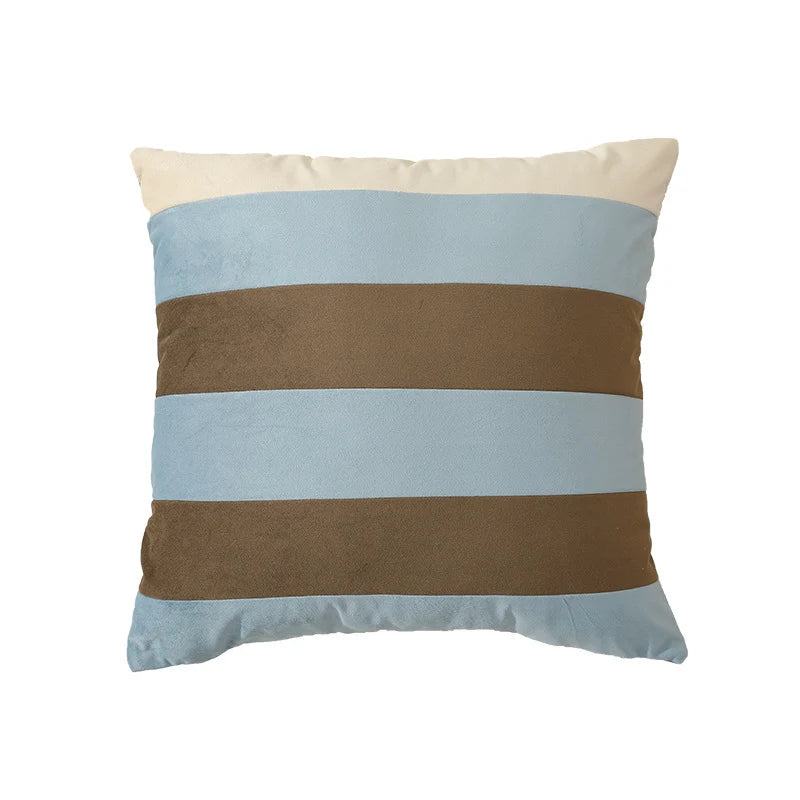Cushion Cover Soft Velvet Vertical Stripes Concealed Zipper