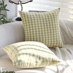 Cushion Cover Striped Cotton Blend Concealed Zipper