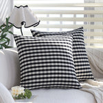 Cushion Cover Striped Cotton Blend Concealed Zipper