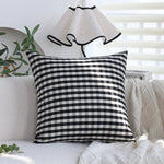 Cushion Cover Striped Cotton Blend Concealed Zipper