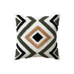 Cushion Cover Textured Square Applique Cotton Concealed Zipper