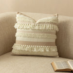Cushion Cover Textured Stripes & Fringes