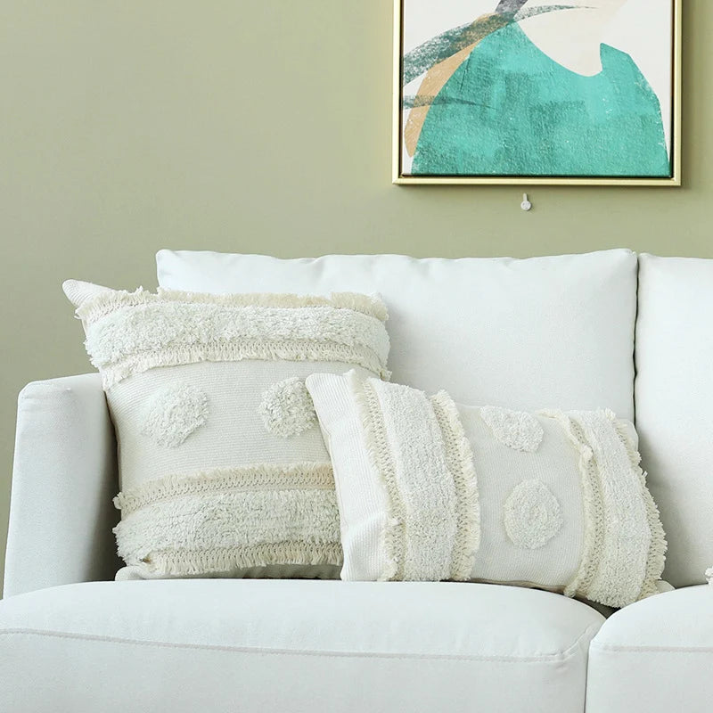 Cushion Cover Tufted Circles & Textured Weave