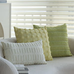 Cushion Cover Tufted & Fringed Cotton Blend Hidden Zipper