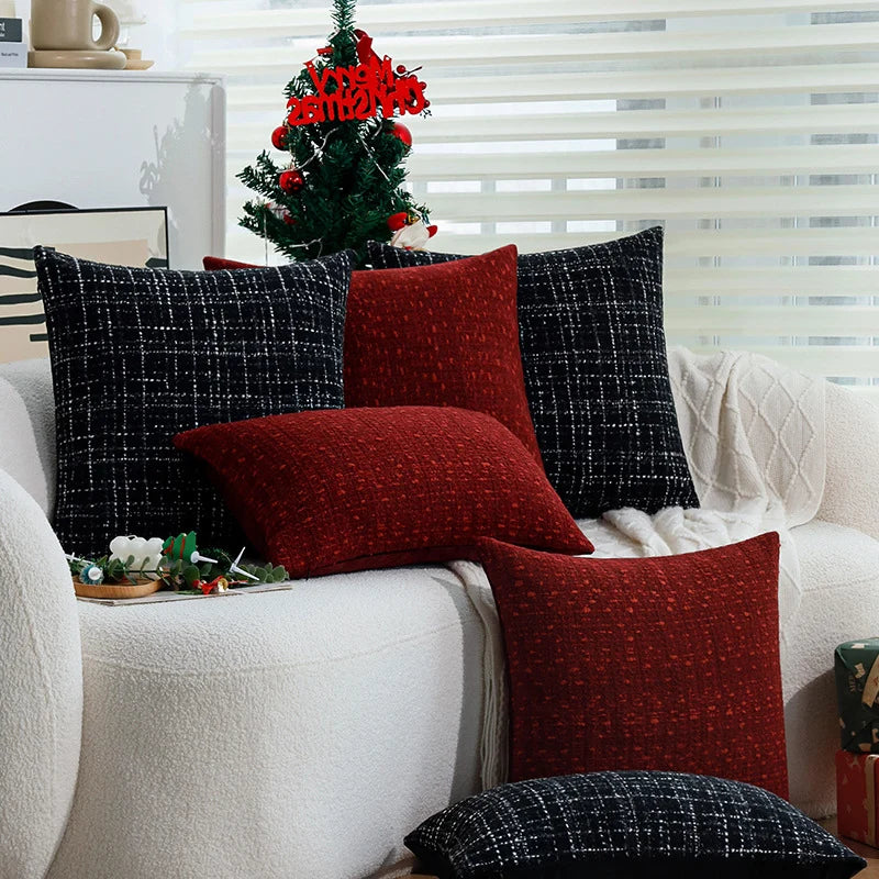 Cushion Cover Tweed Bouclé Concealed Zipper & Machine Washable