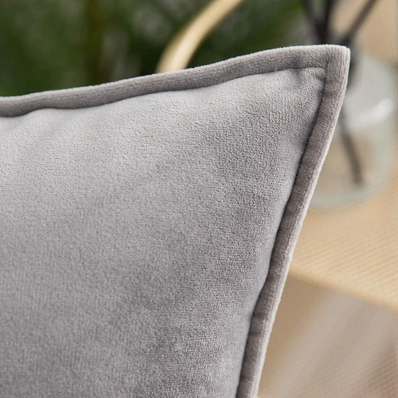 Cushion Cover Velvet Decorative Piping Concealed Zipper