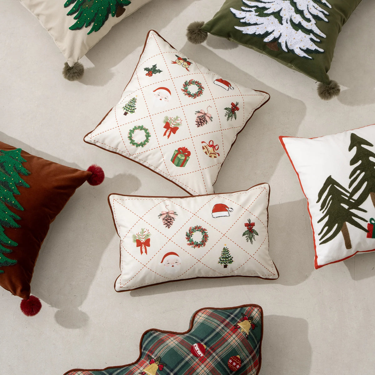 Cushion Cover Velvet Embroidered Concealed Zipper