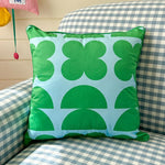 Cushion Cover Velvet Front Large Check Concealed Zipper