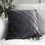 Cushion Cover Velvet-Like Microfiber Quilted Diamond Concealed Zipper