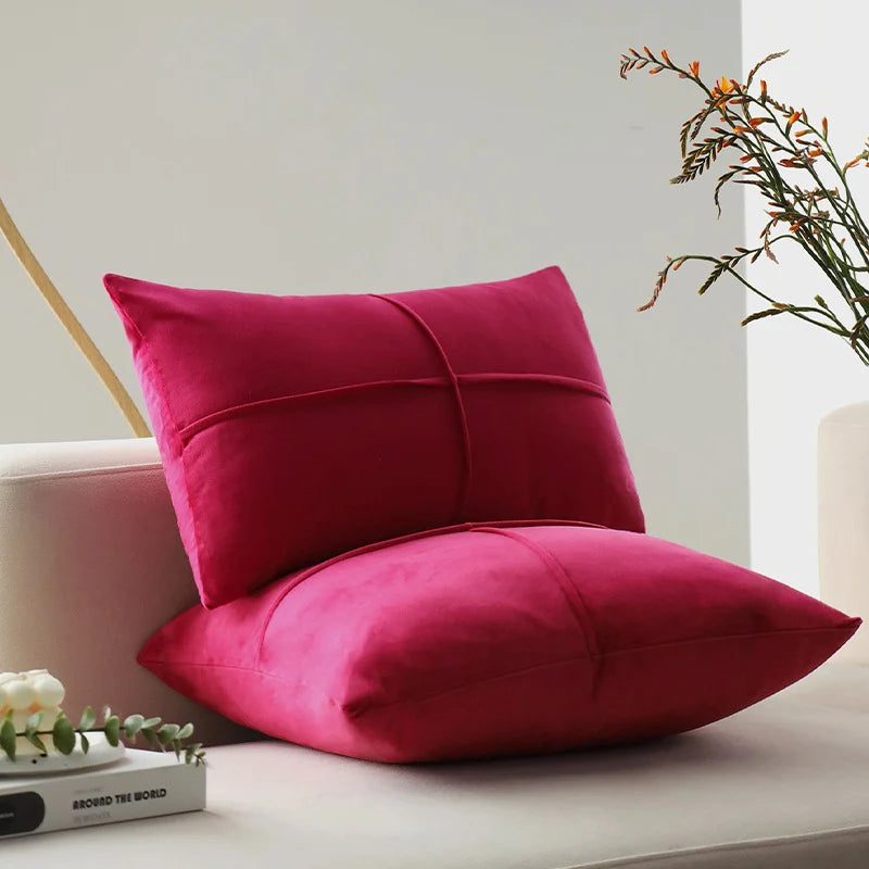Cushion Cover Velvet-Like Microvelours Concealed Zipper Machine Washable