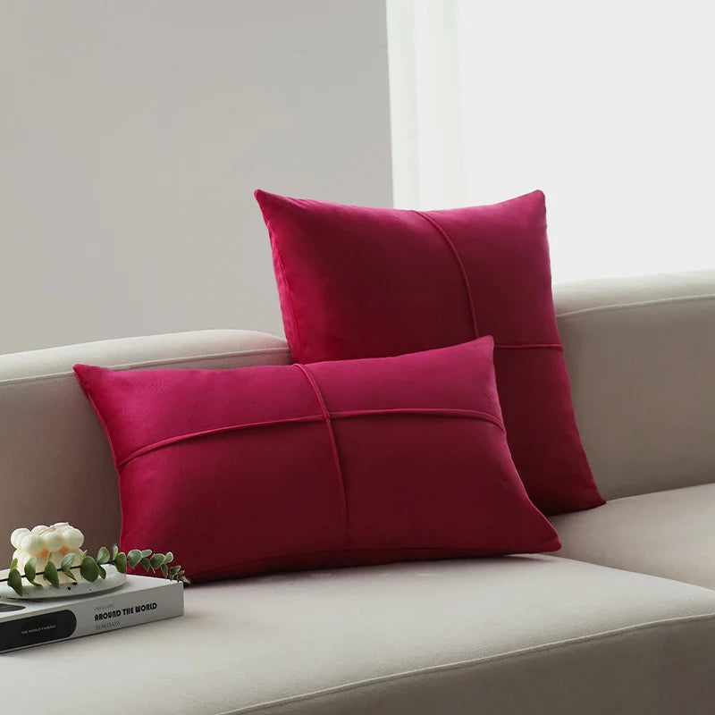 Cushion Cover Velvet-Like Microvelours Concealed Zipper Machine Washable