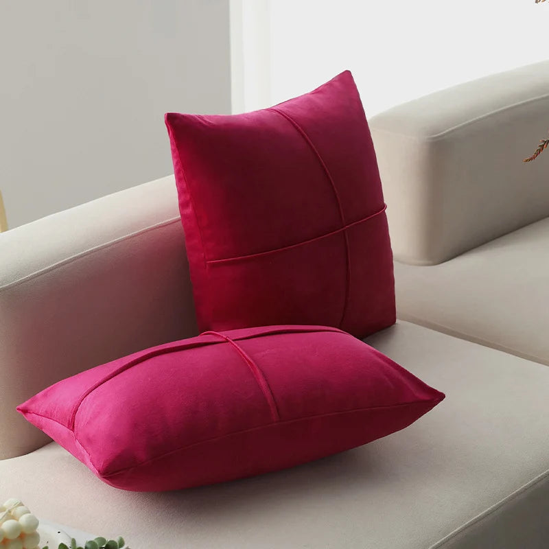 Cushion Cover Velvet-Like Microvelours Concealed Zipper Machine Washable
