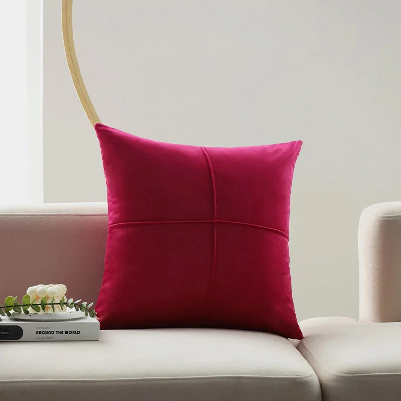 Cushion Cover Velvet-Like Microvelours Concealed Zipper Machine Washable