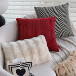 Cushion Cover Woven Herringbone Cotton Blend Concealed Zipper