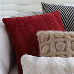 Cushion Cover Woven Herringbone Cotton Blend Concealed Zipper