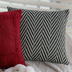 Cushion Cover Woven Herringbone Cotton Blend Concealed Zipper